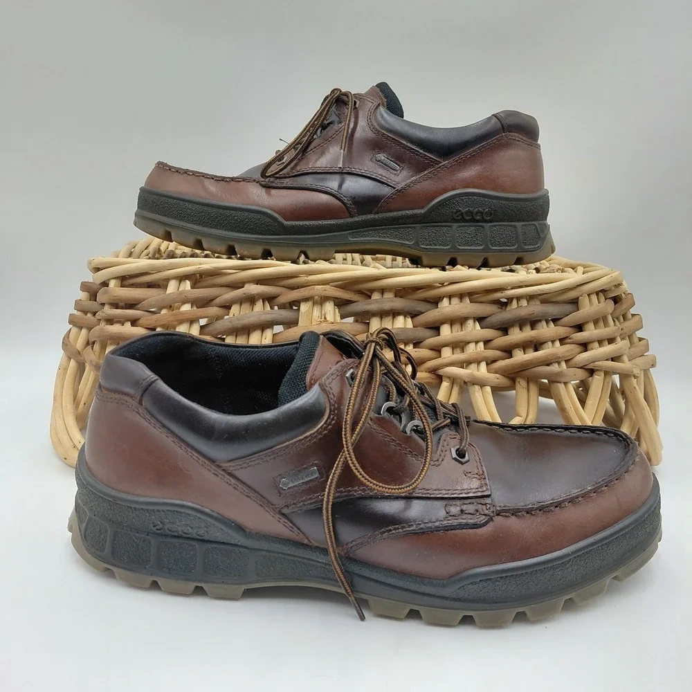 ECCO Madeira 459516 Mens EU 44 US 10.5 Brown Leather GORE-TEX Waterproof Oxford